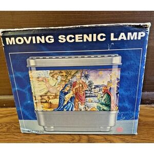 Rare Vtg‎ Moving Scenic Lamp Rotating Nativity Christmas Holiday Light Decor